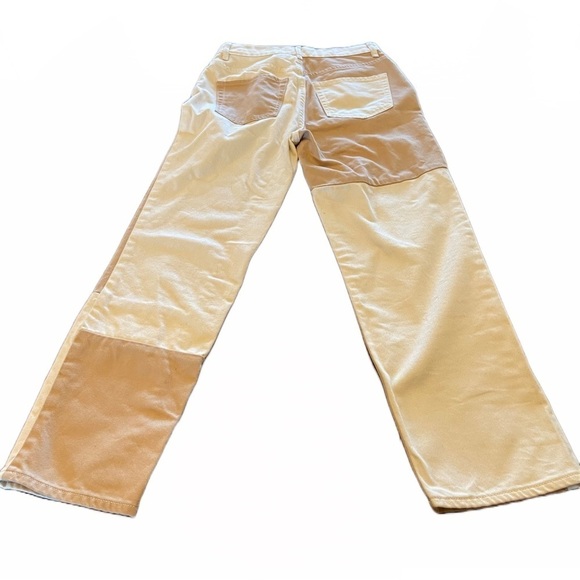 PacSun Women's Color Block Straight Leg Jeans High Rise - Beige and Tan 24 Waist - Picture 3 of 14